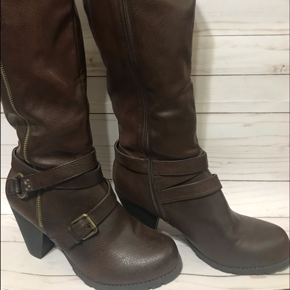 Crown Vintage Shoes - Crown Vintage BUCKLE & ZIPPER BOOTS